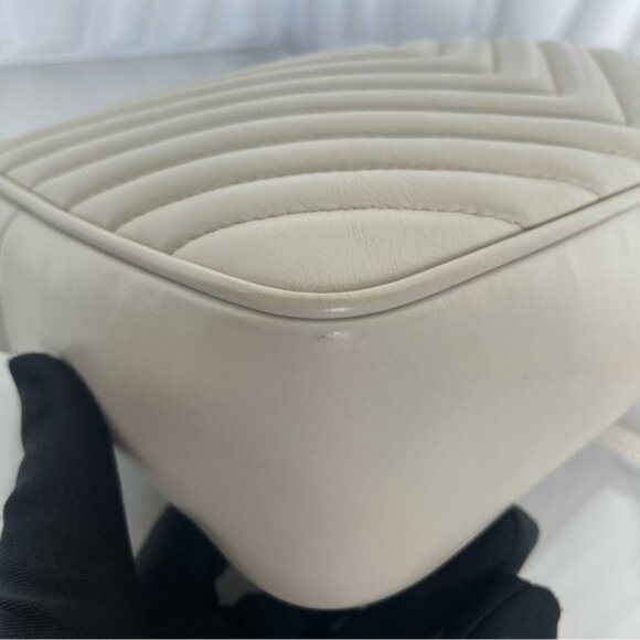 Yves Saint Laurent White Lou Camera Bag with Tassel - Picture 15 of 16